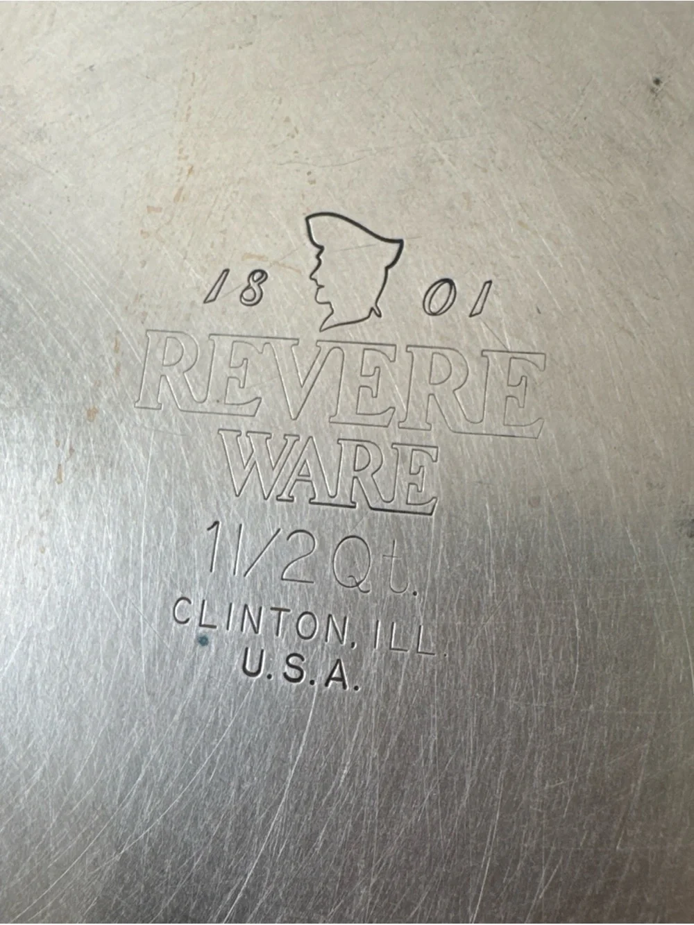 Vintage Revere Ware Sauce Pan Pot 1.5 QT Copper Bottom Clinton, IL USA W/Lid